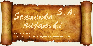 Stamenko Ađanski vizit kartica